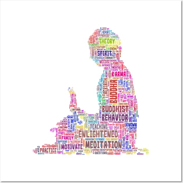 Buddha Travel Text Word Cloud Wall Art by Cubebox